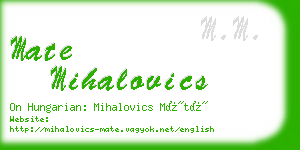 mate mihalovics business card